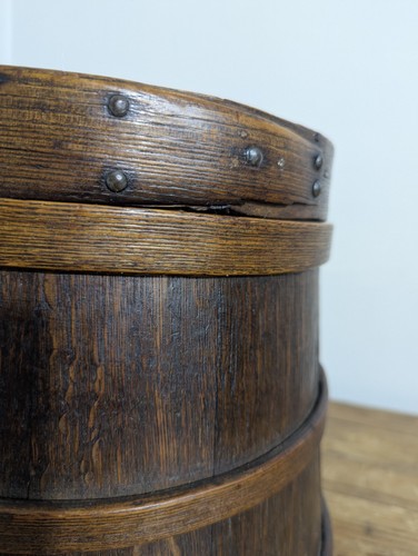 Antique Kitchenalia 19thc Staved Oak & Ash Bound Barrel English C1 - Picture 13 of 23