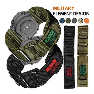For Huami Amazfit T-Rex 2 / T-Rex / T-Rex Pro Rugged Nylon Loop Sport Band Strap