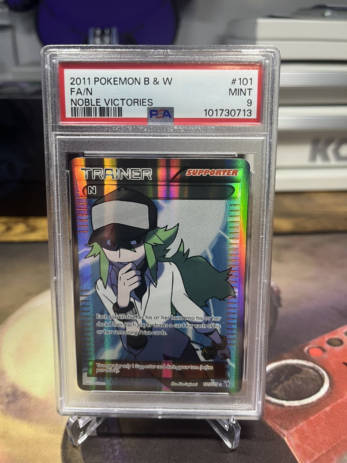 PSA 9 N (Supporter) (Full Art) 101/101 Noble Victories Holo