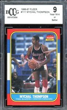 Mychal Thompson Card 1986-87 Fleer #111 BGS BCCG 9