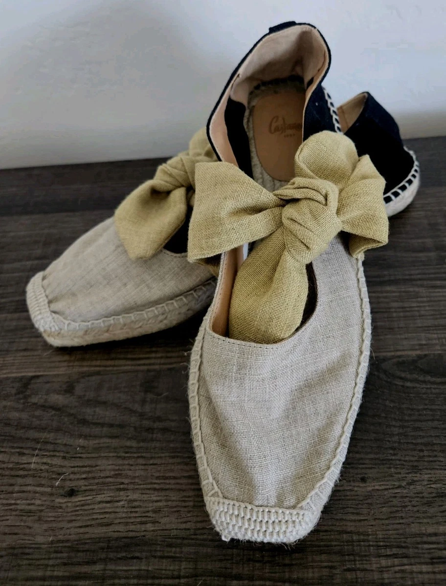 NWOT Castañer 1927 black criss cross black leather suede espadrilles size 9 Castaner Crisscross Platform Espadrille Wedge Sandals Black  main image 4
