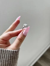 2.60 Ct Oval Cut Moissanite Three Stone Wedding Ring 14k White Gold Finish