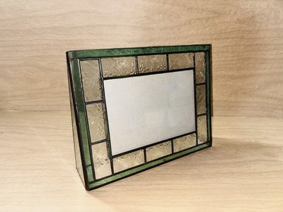 J. Devlin Glass Frame Vintage Clear Texture  Vertical Free Standing