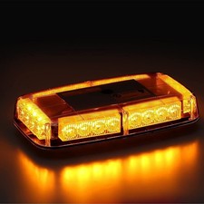 24 LED Warning Strobe Amber Flashing Beacon Magnetic Car Roof Recovery Light Bar