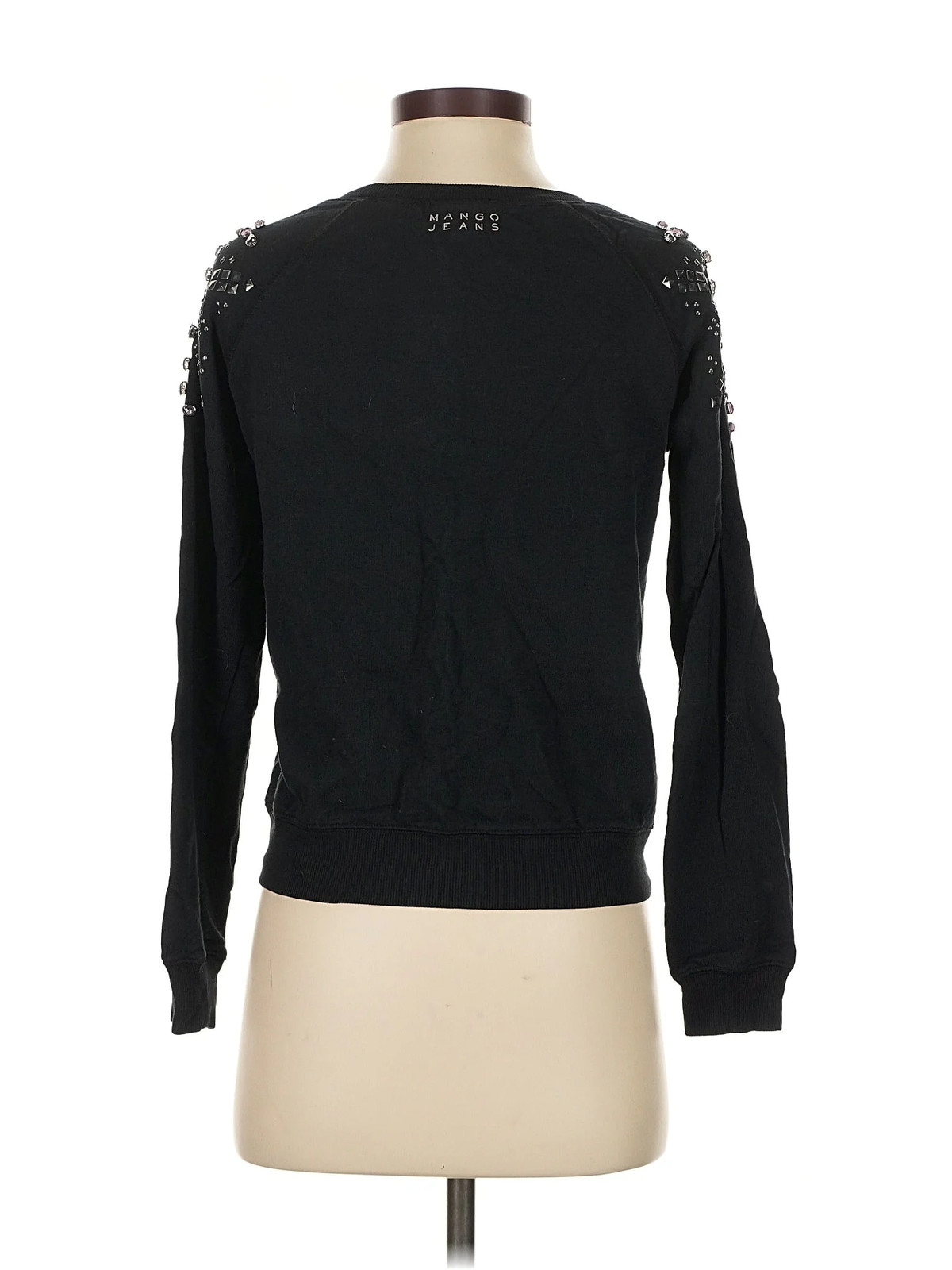 Mango Women Black Pullover Sweater XXS thumbnail 2