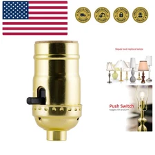 Lamp Socket with Push ON/OFF, Medium Base, For Floor and Table Lamps, DIY Pro...