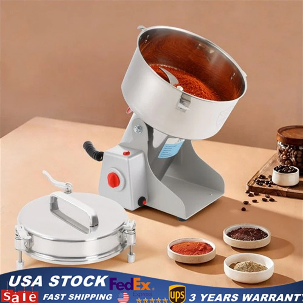 2000g Commercial Spice Grinder Electric Grain Mill Dry Dehydrated Food Grinder