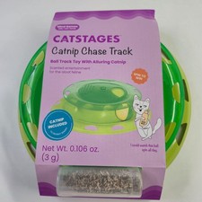 Cat Track Ball Toy OS Petstages Catstages Catnip Chase Green Interactive New