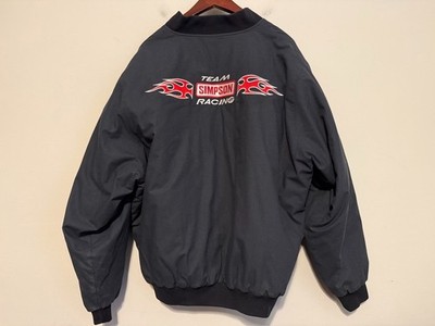   Simpson Racing Team Mens Driving Jacket XL Blue Quilt Lined 70s 80s