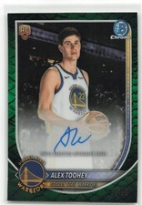 2025-26 Bowman Green Reptilian Chrome Autographs Alex Toohey Warriors RC /99