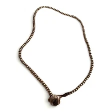 UNO de 50 Beaded Silver Tone Necklace Leather Cord Logo Charm 18"