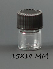 144 Pcs Clear 1/4 Dram Glass Vials with Screw caps 15mm X 19mm