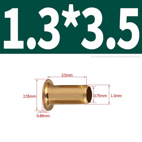 M0.9 - M6 Brass Hollow Rivets Crimped Rivet Copper Eyelets Tubular Rivets - Picture 12 of 79