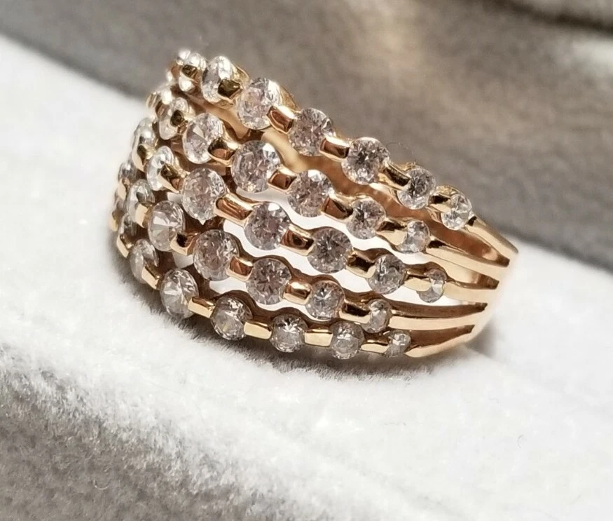 Diamonique gold rings deals