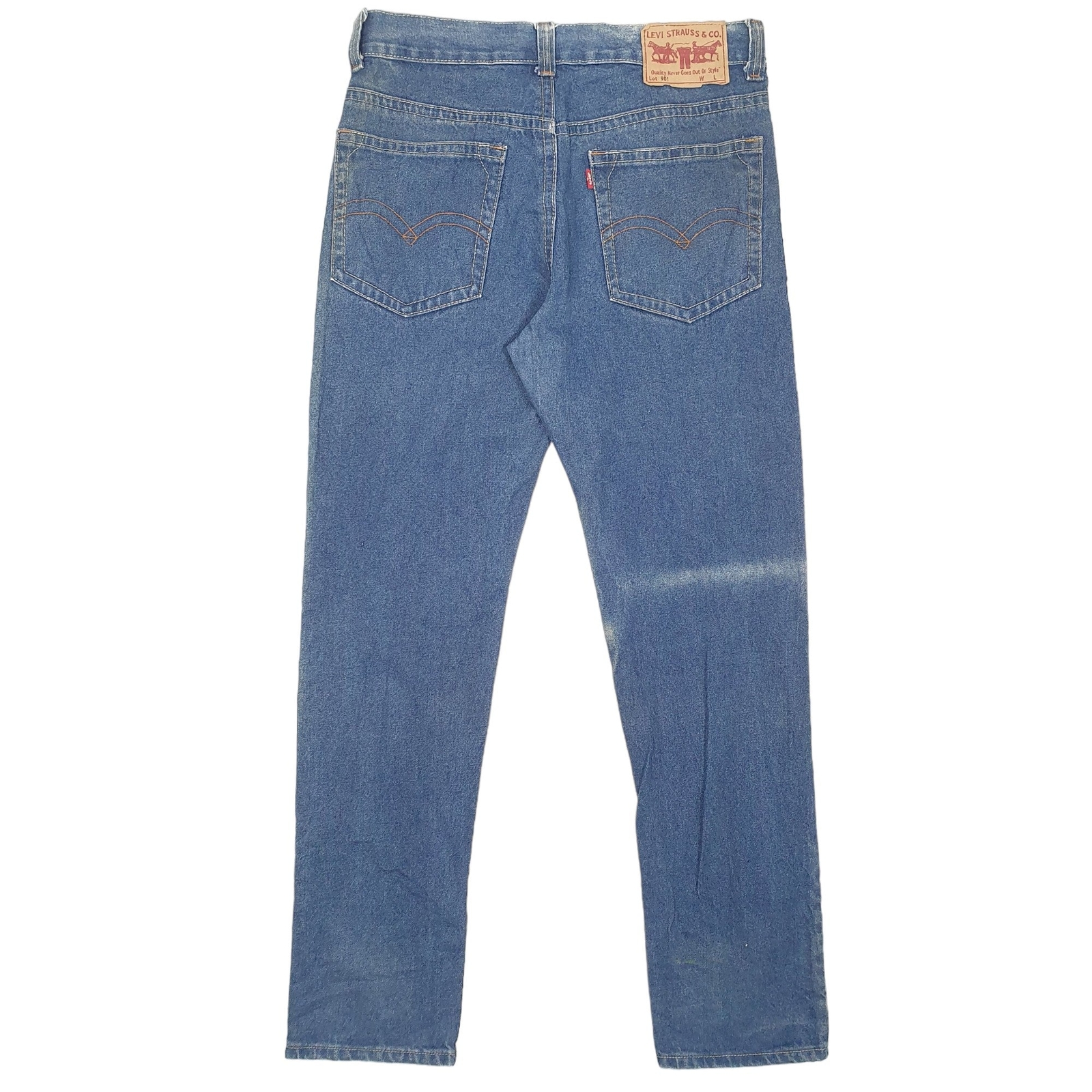 LEVIS 901 Jeans Straight Fit Blue Denim Trousers Mens W34 L34 image 3