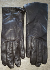 womens NEW brown LEATHER GLOVES size medium LINED soft nice 