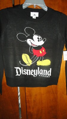 Medium 7/8 Boys Black Disneyland Mickey Mouse Sweater NWT Disney Parks 