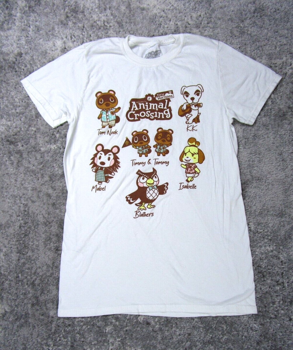Nintendo Tee Shirt Mens Small Animal Crossing White Graphic Short