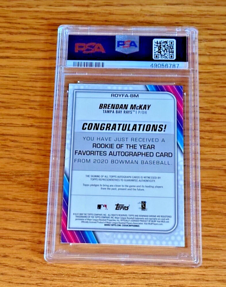 BRENDAN MCKAY 2020 Bowman Chrome #ROYFA-BM PSA 10 RC Orange Refractor Auto 1/25 - Image 2 of 2