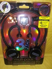 Sentry Folding Headphones 3 pack Buds Ear Hooks -Digital Stereo Sound System