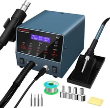 HANMATEK RS2 2 in 1 800W Heat Gun Soldering Iron Hot Air Rework Gun Station 110v