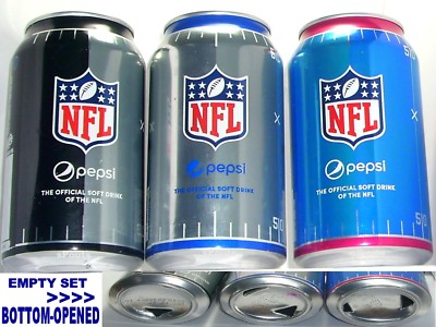 2017 NFL PEPSI DIET+MAX+WILD CHERRY COLA SODA CANS LIMITED EDITIONS PRO FOOTBALL