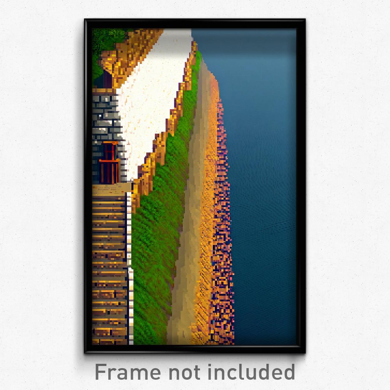 8-Bit Psychedelic Pixel Art Dike Poster - Trippy Video Game Print