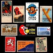 Vignettes : FOIRE DE LYON entre 1932 et 1988, Neufs / Lot 10 Timbres FRANCE