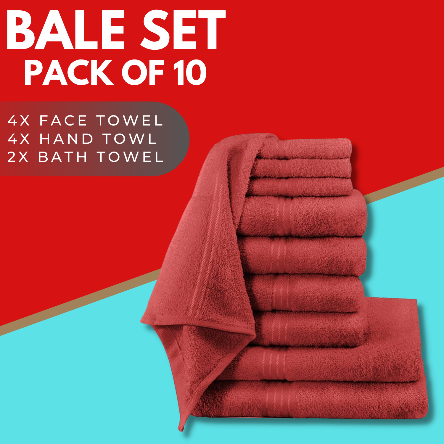 Luxury 100 Egyptian Cotton Towel 10 Piece Bale Set Face Hand Bath Towels eBay