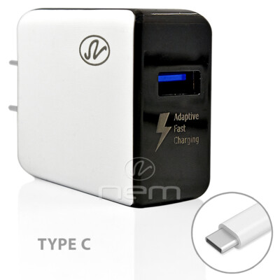 2.1 A Wall Travel AC Home Charger Adapter with USB Type-C Data Sync White Cable