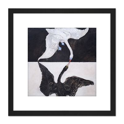 Hilma Af Klint Gruppe Ix Suw der Schwan Nr. 1 abstraktes quadratisches gerahmtes Wandbild 8 x 8 Zoll