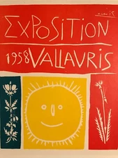 Pablo Picasso "Exposition Vallauris" Poster Original Lithograph 1959 Plate-Sign