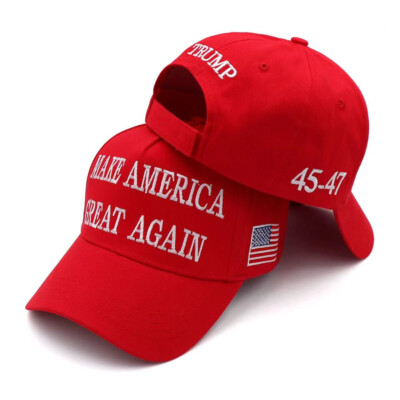 President Donald Trump Make America Great Again MAGA Hat 45-47 Red Baseball Cap