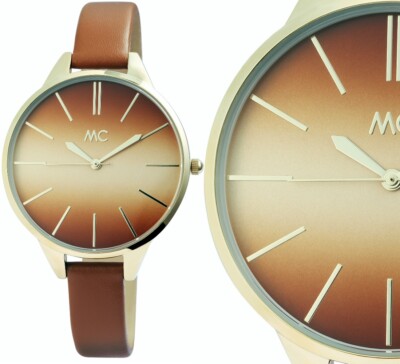 elegante Damenuhr Armbanduhr Braun Silber Gold Gelbgold