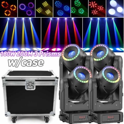 180W Moving Head Beam Light Prism ZOOM Stage DMX LED Spot Lighting DJ Disco Club