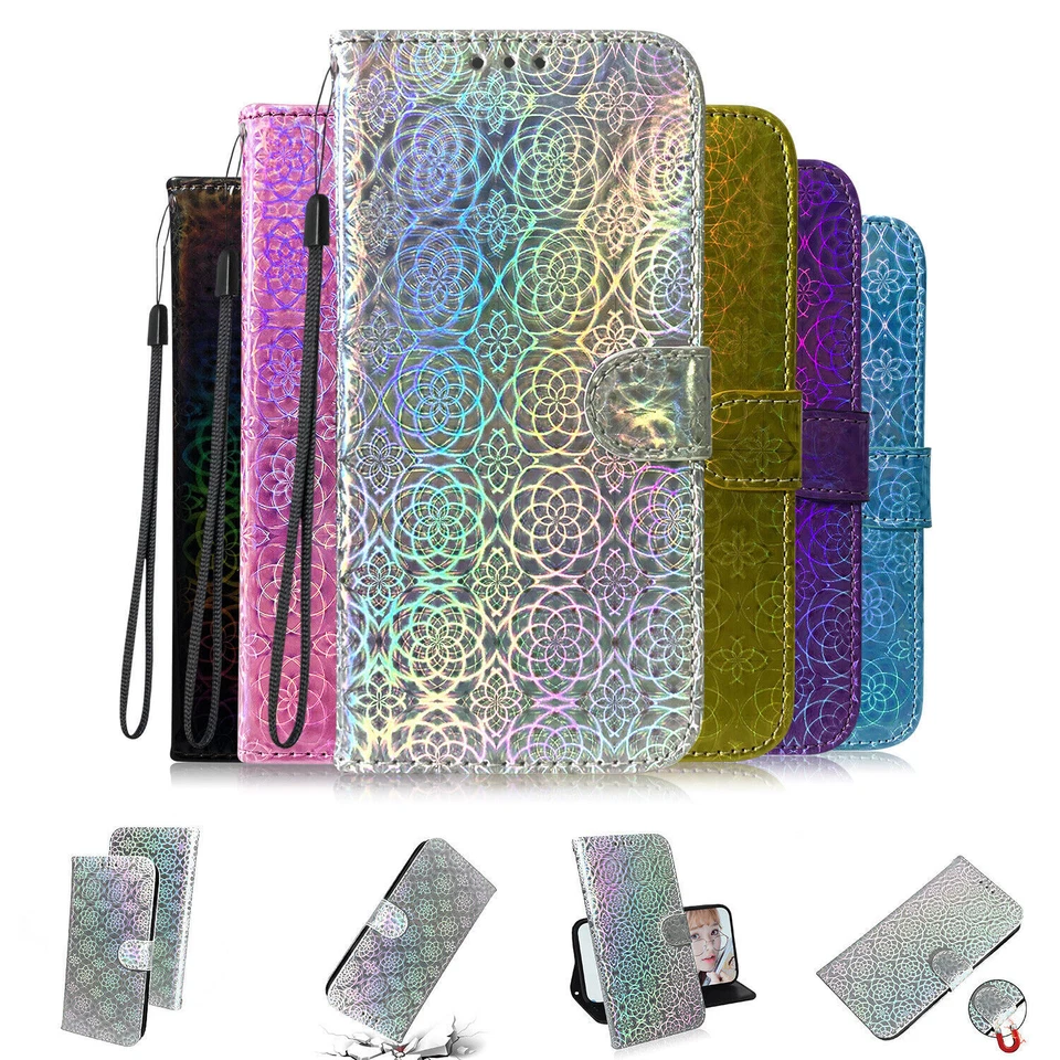 Wallet Bling Laser Flower Phone Case For Nokia XR20 G11 C20 G21 G60 C32 C22 X30 - Image 2 of 4