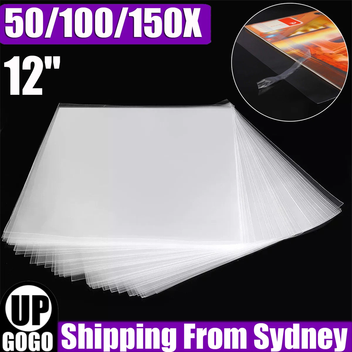 UP 150X RECORD SLEEVES PLASTIC COVER OUTER For Vinyl LP 12" Album Clear SLEEVES