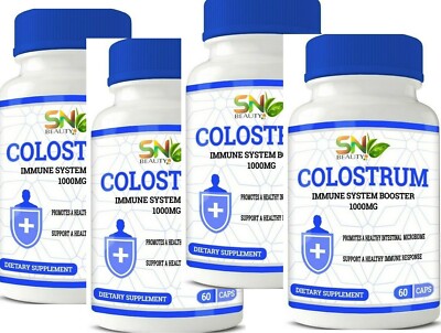 4 Colostrum  Concentrated 240 Capsules Gut Health Immune Support Increase 1000mg