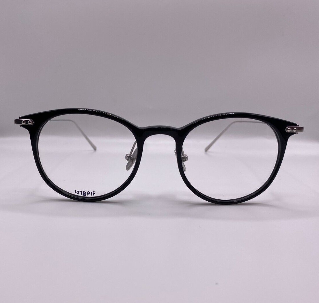 Круглые очки Linda Farrow LF03C2 5704 в черной серебристой оправе ручной работы 48-20-143 99690₽