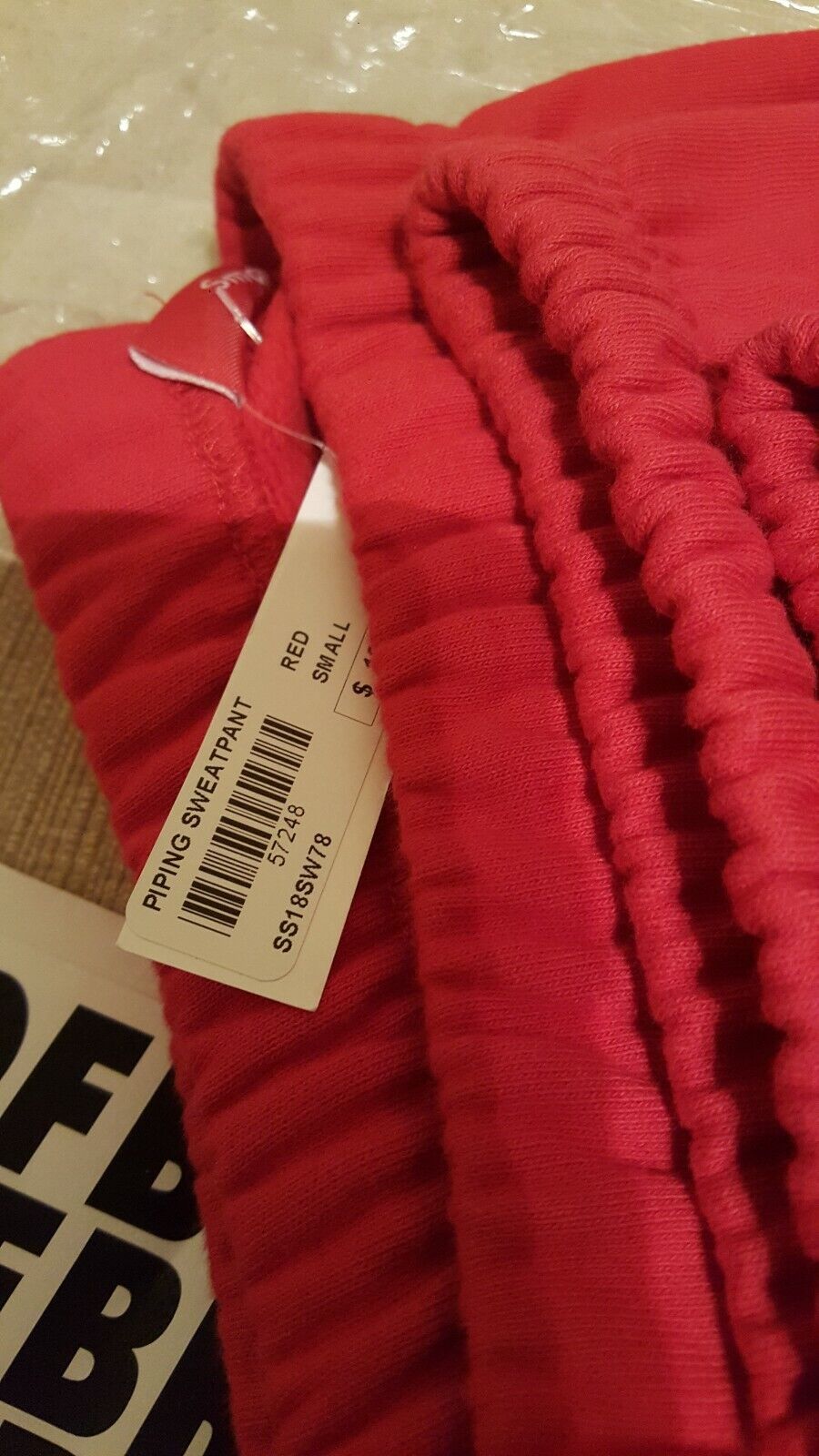 Supreme Piping Sweatpants Red Size Small