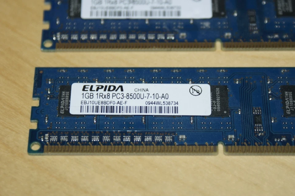 ELPIDA 1GB 1RX8 PC3-8500U RAM Module - EBJ10UE8BDF0-AE-F - SET OF 4 - Image 2 of 2