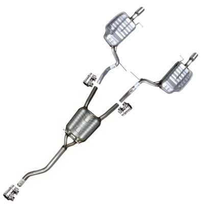 Stainless Steel Resonator Muffler Exhaust Kit fits: 2005-09 Audi A4 Quattro 2.0L