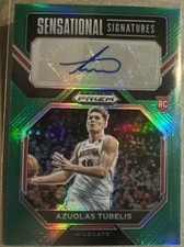 Azuolas Tubelis Arizona Basketball Panini Green Prizm Autograph Auto Rookie Card