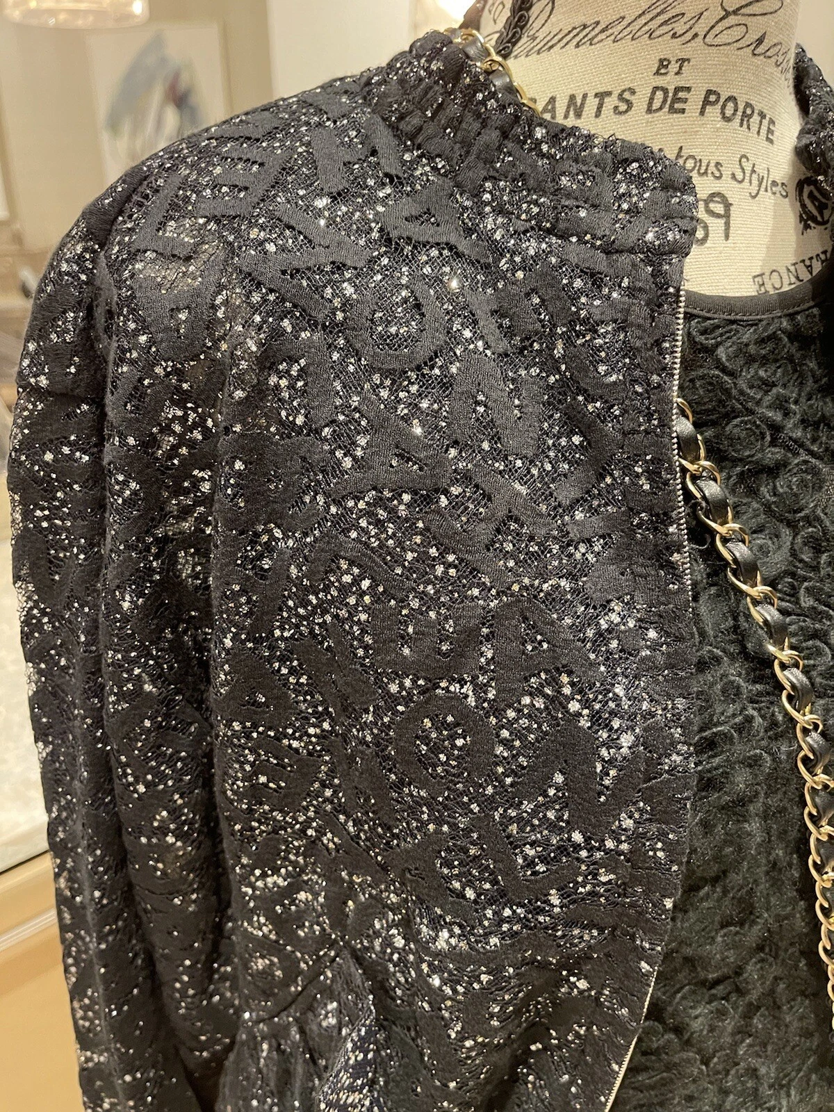 Giacca bomber da notte stellata Chanel 21B nuova con scatola collezione Chanel 21B taglia 34 rara