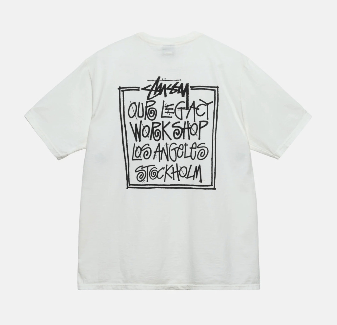 stussy OUR LEGACY FRAME PIGMENT DYED TEE L black white