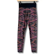 Ultracor Leggings Medium Merlot Camo Glitter Star High Rise Fitness Active Cycle