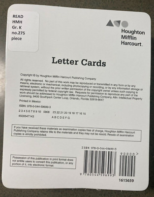Journeys Decoding Power: Intensive Reading Instruction  LETTER CARDs Grades K-2
