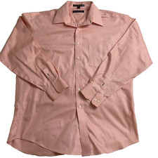 Tommy Hilfiger Long Sleeve Dress Shirt Mens 16 1/2 34/35 Pink Button Down