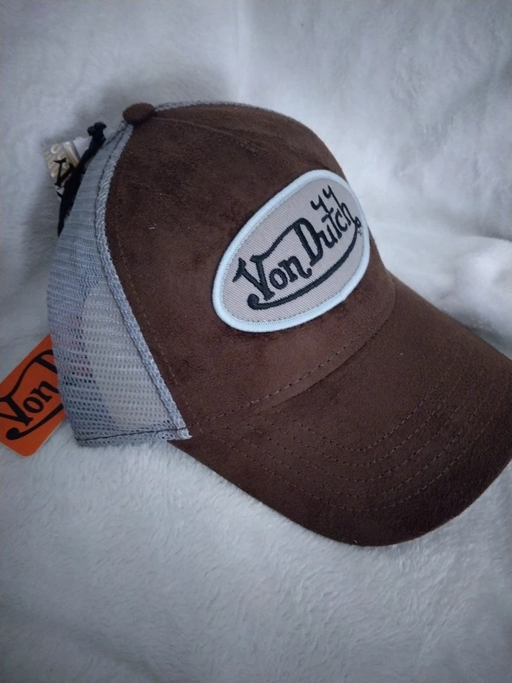Chapéu Snapback Von Dutch Trucker's, Ajustável, Marrom e Cinza - Imagem 2 de 4