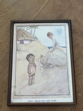 Mabel Lucie Attwell Vintage Print Framed Dinky Dinah Beach 